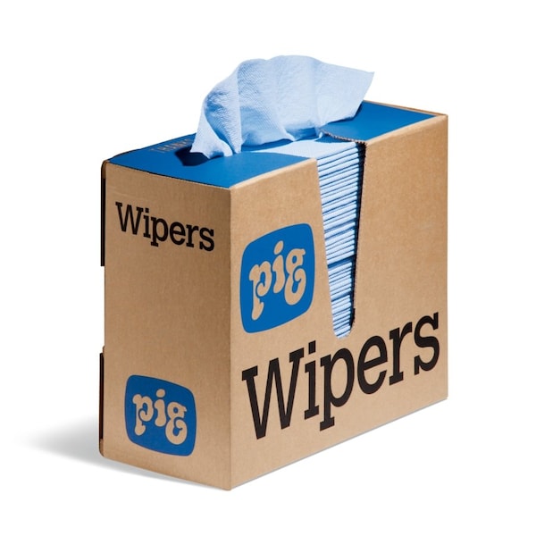 PIG PR40 All-Purpose Wipers 900 Wipers/case, 75 Wipers/box, 12 Boxes/case 16 L X 9.5 W, 900PK